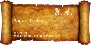 Mager András névjegykártya